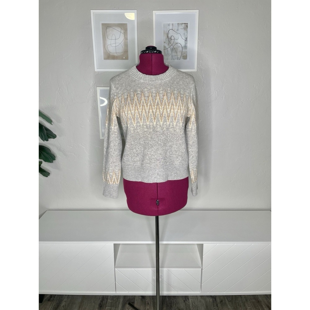 Patagonia Sweater Women's S Nordic Recycled Wool Crew Neck Gray Outdoors